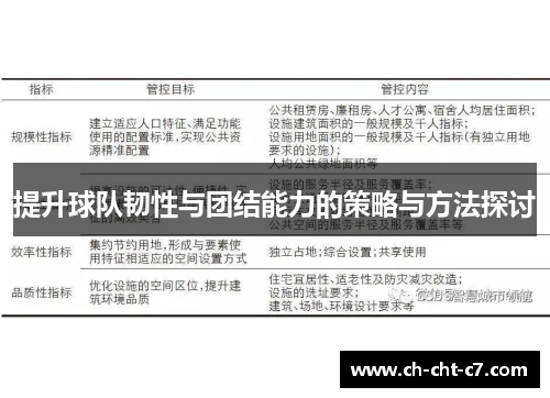 提升球队韧性与团结能力的策略与方法探讨