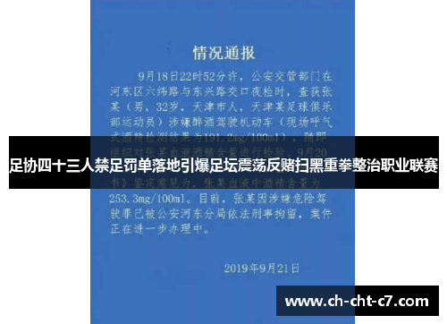 足协四十三人禁足罚单落地引爆足坛震荡反赌扫黑重拳整治职业联赛